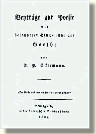 Eckermann, Beytr&auml;ge zur Poesie, Titelseite von 1824