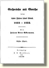 Eckermann, Gespr&auml;che mit Goethe, Titelseite von 1836